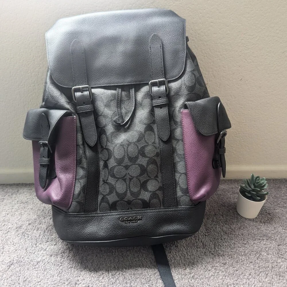 Hudson Backpack In Colorblock Signature Canvas - Picture 2 of 9